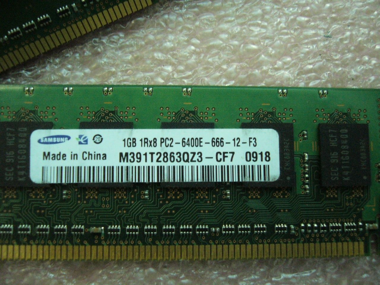 QTY 1x 1GB DDR2 PC2-6400E 1Rx8 800Mhz ECC workstation memory Samsung - Click Image to Close