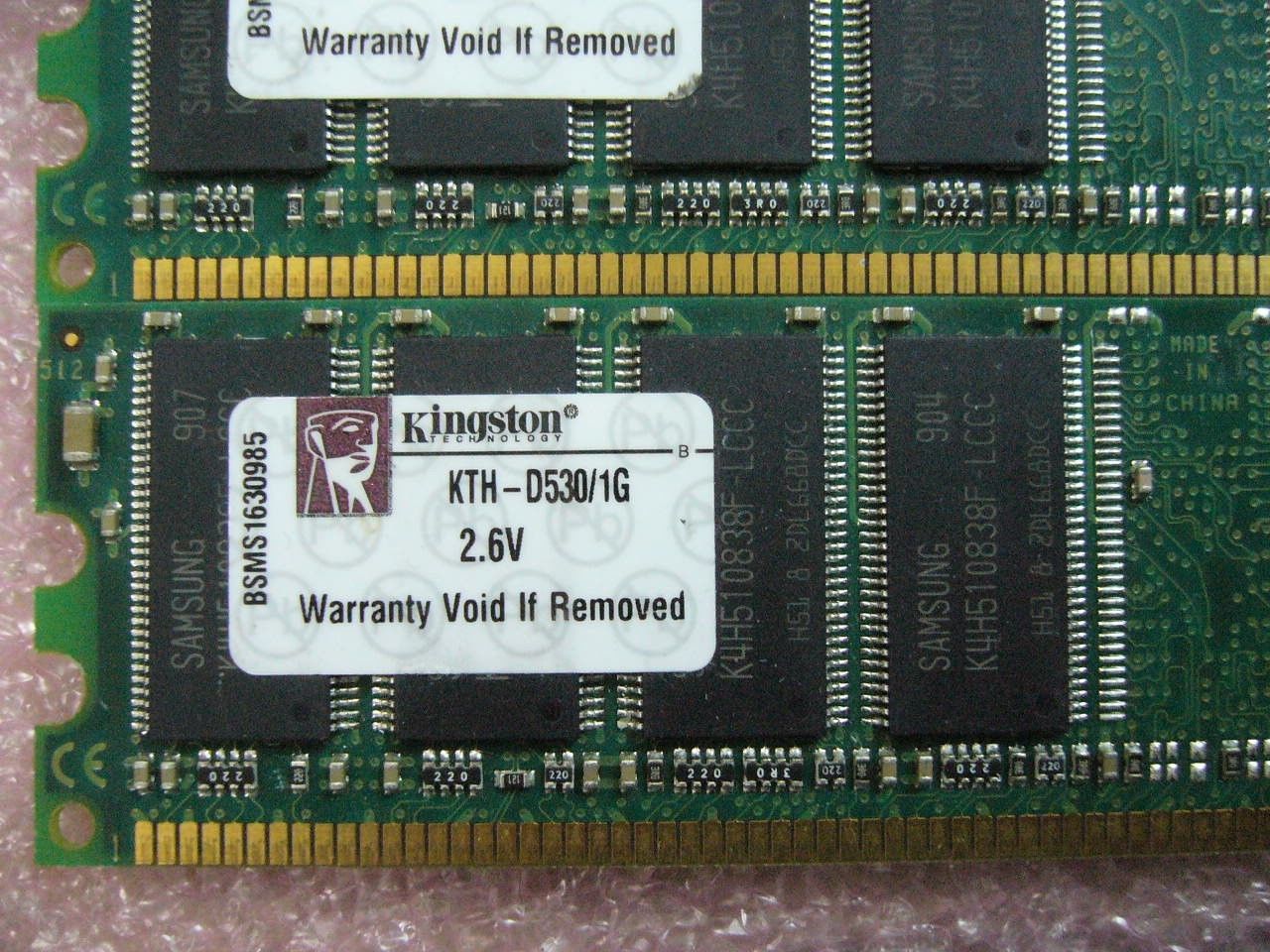 QTY 1x 1GB DDR 400Mhz PC3200 desktop non-ECC memory stick Kingston KTH-D530/1G