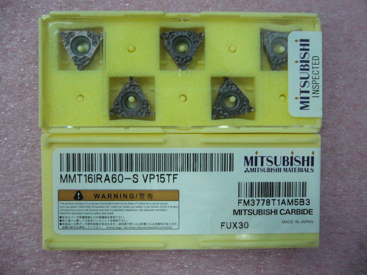 QTY 5x Mitsubishi MMT16IRA60-S VP15TF 16IR A60 Threading Inserts NEW