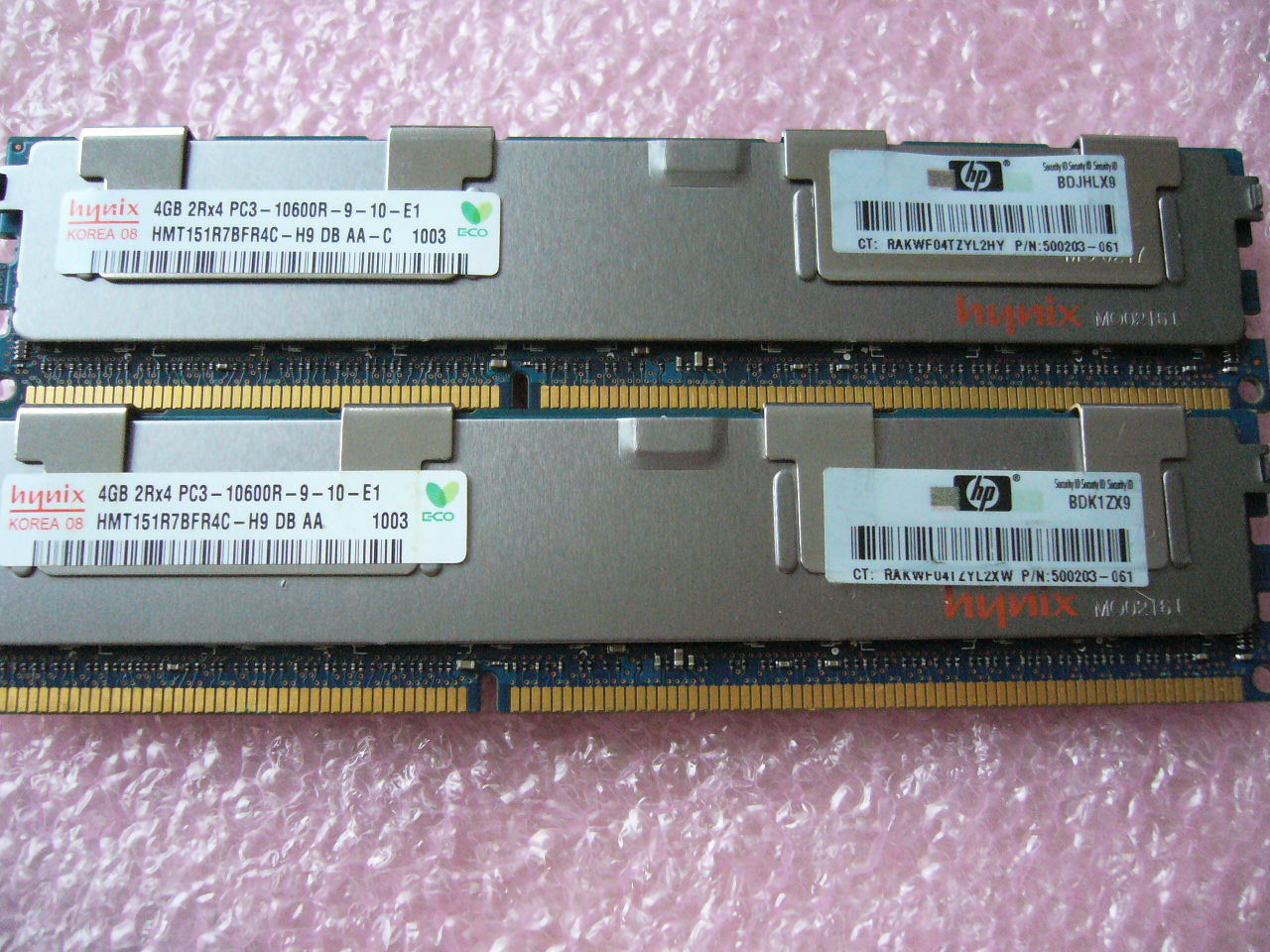 QTY 1x 4GB DDR3 2Rx4 PC3-10600R ECC Registered Server memory Genuine 500203-061
