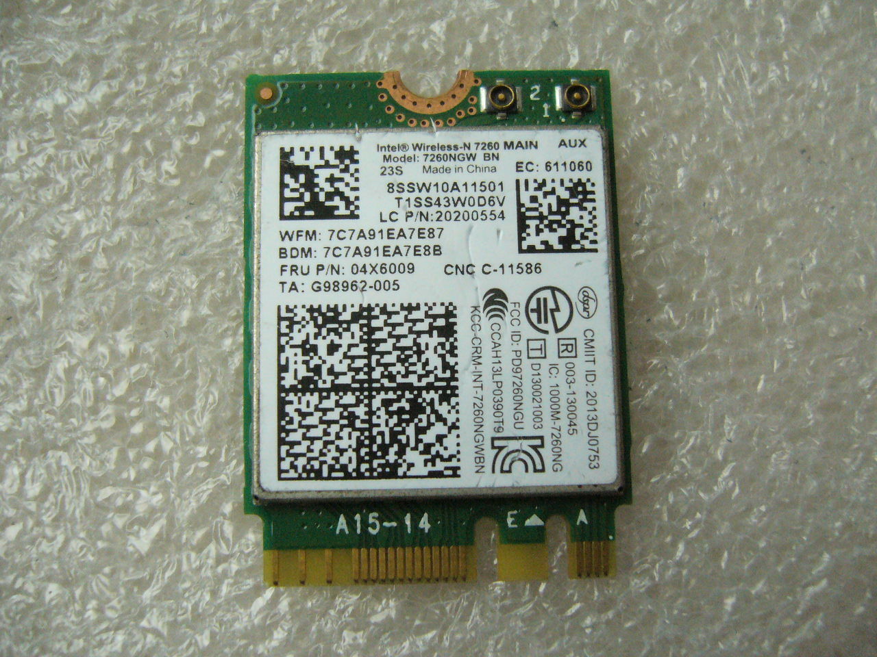 QTY 1x Lenovo Thinkpad Series WiFi Card NGFF 7260 BN FRU 04X6009 - Click Image to Close