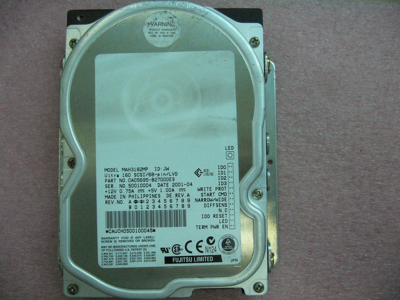 QTY 1x Fujitsu SCSI HARD DRIVE MAH3182MP CA05695-B27000ES Tested