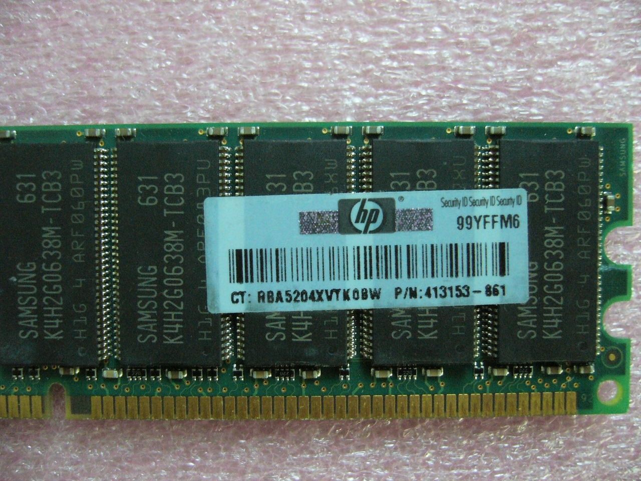 QTY 1x 4GB DDR PC2700R ECC Registered Server memory HP PN 413153-861 - Click Image to Close