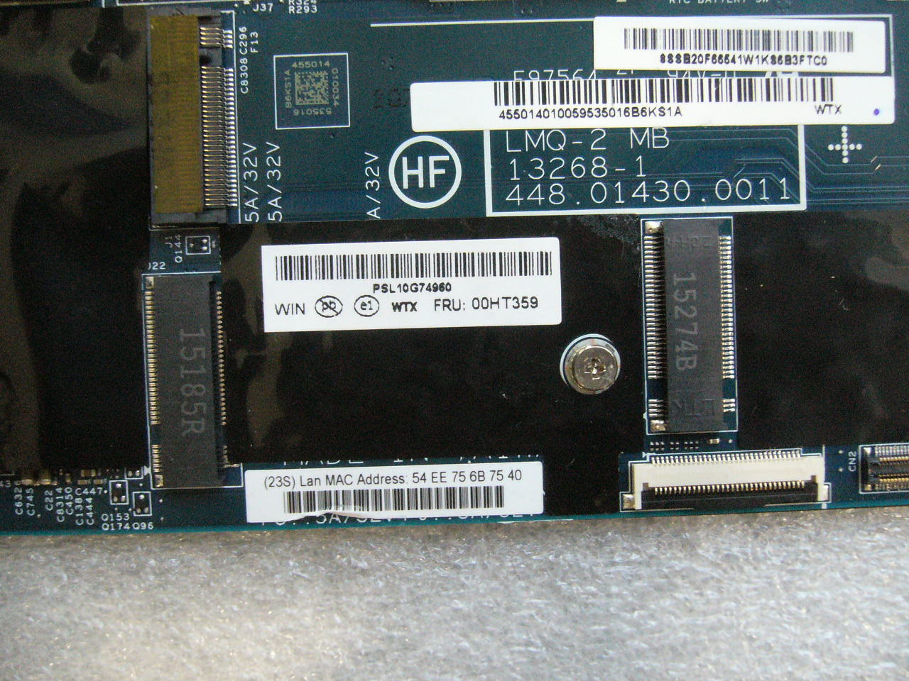 QTY 1x Lenovo Thinkpad X1C Gen3 laptop motherboard intel i5-5300U 8GB 00HT359 - zum Schließen ins Bild klicken