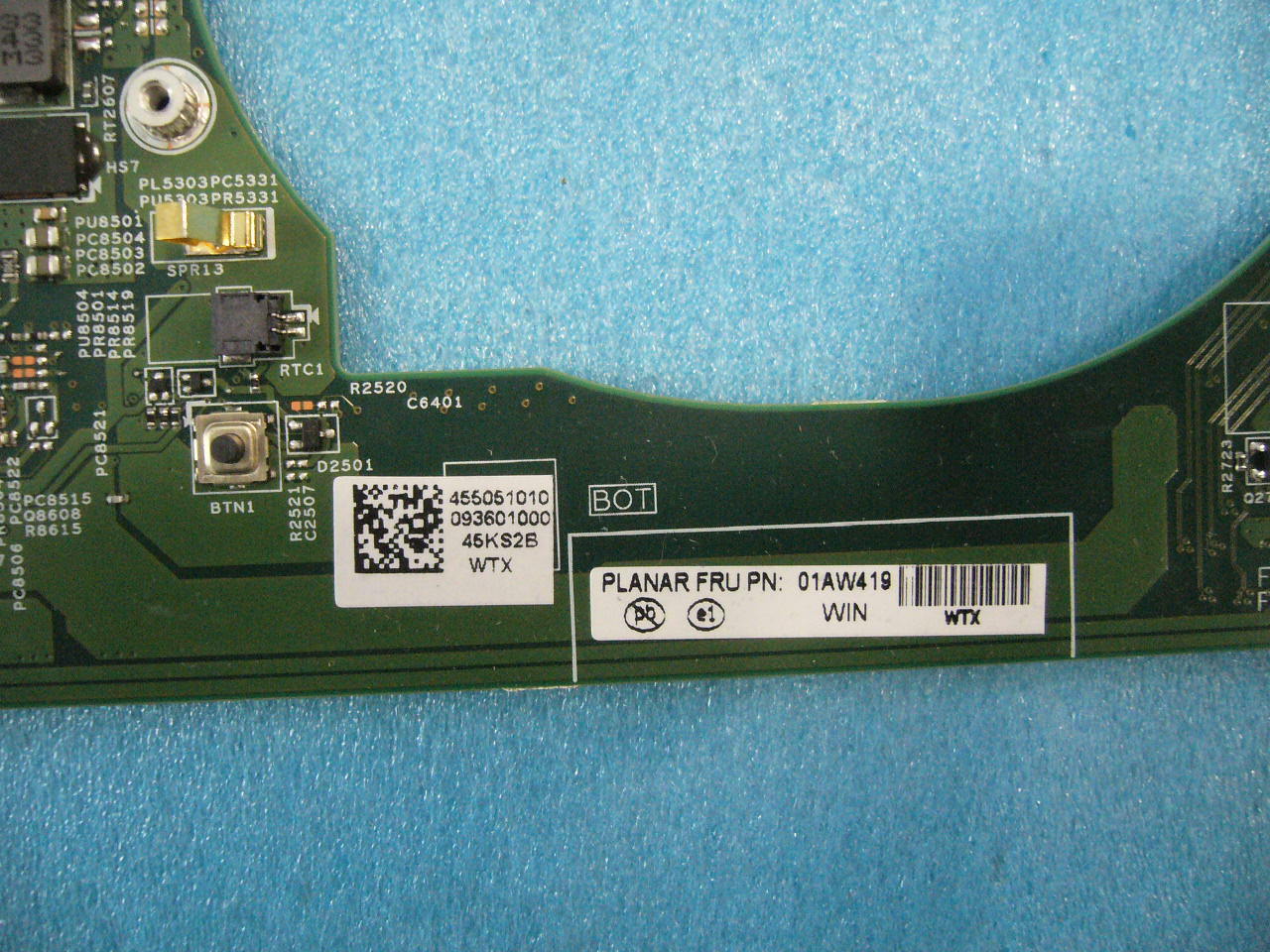 QTY 1x Lenovo Thinkpad P40 laptop motherboard i7-6600U 01AW419 - Click Image to Close