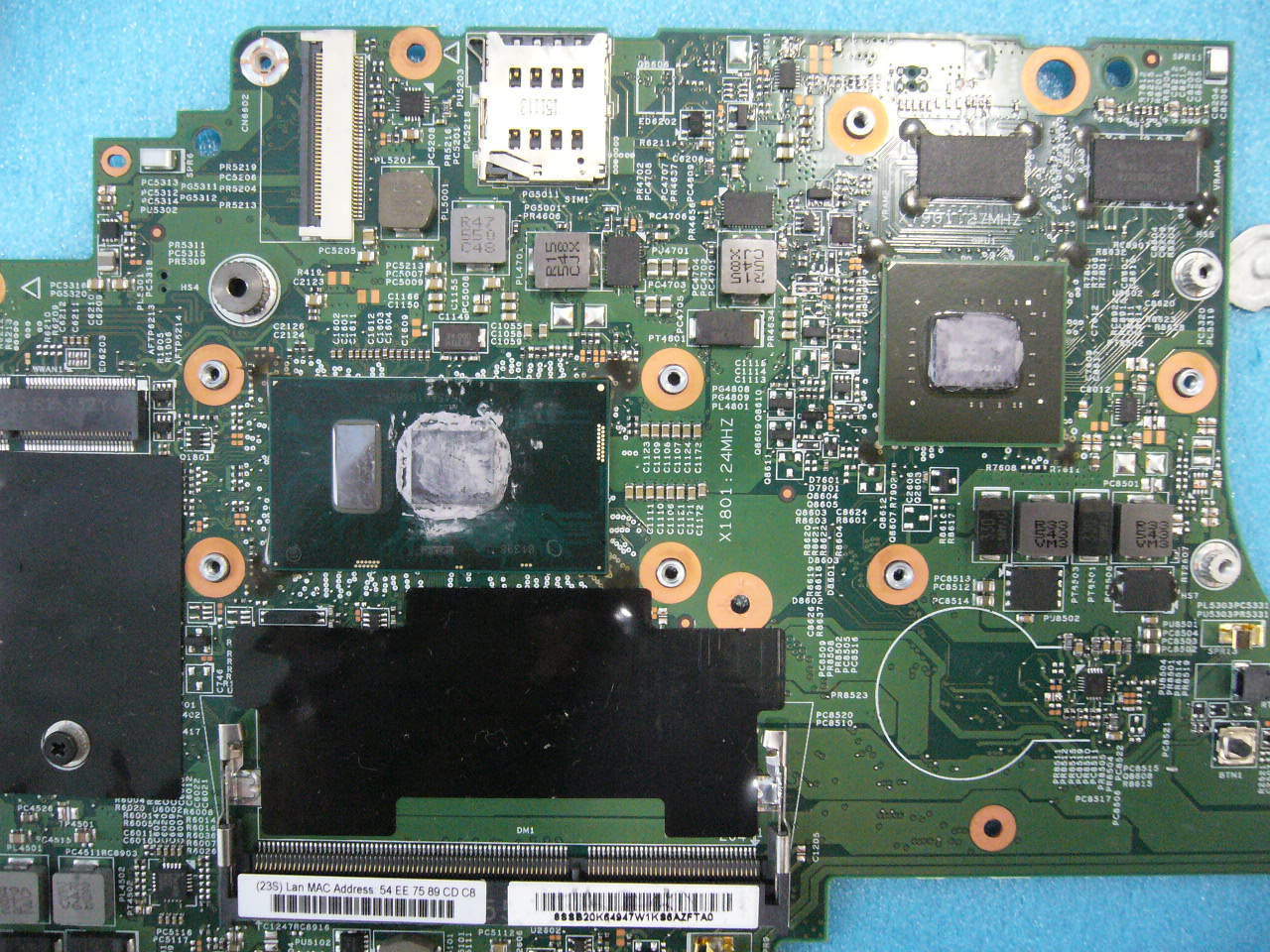 QTY 1x Lenovo Thinkpad P40 laptop motherboard i7-6600U 01AW419 - Click Image to Close