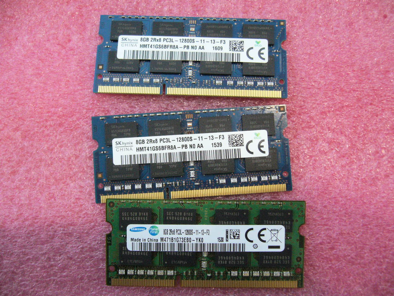 QTY 1x 8GB DDR3 2Rx8 PC3L-12800S SO-DIMM memory Samsung Sk Hynix for laptop