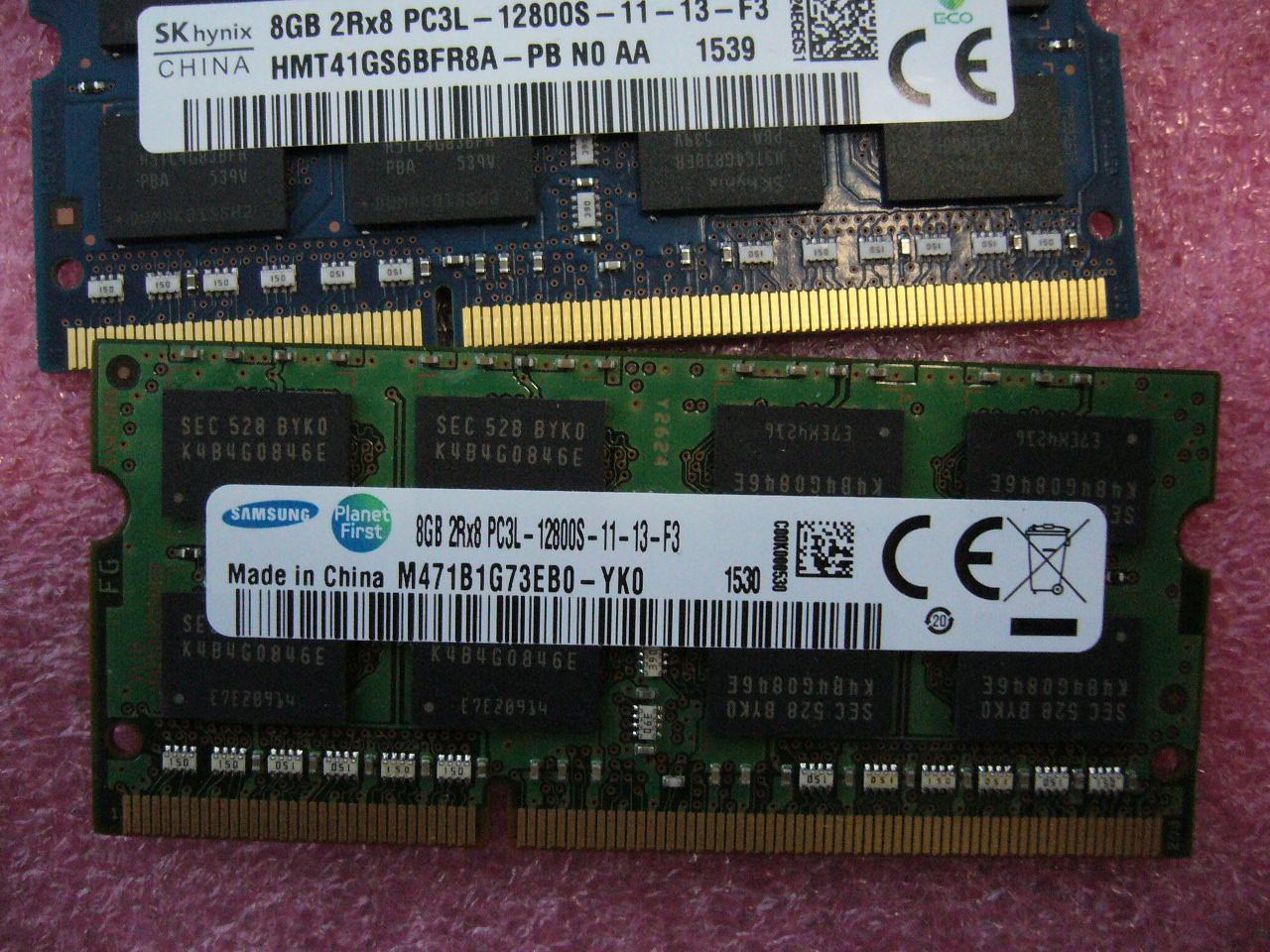 QTY 1x 8GB DDR3 2Rx8 PC3L-12800S SO-DIMM memory Samsung Sk Hynix for laptop - Click Image to Close