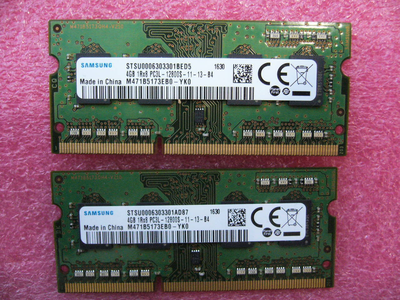 QTY 1x 4GB DDR3 1Rx8 PC3L-12800S SO-DIMM memory Samsung for laptop 03X6656