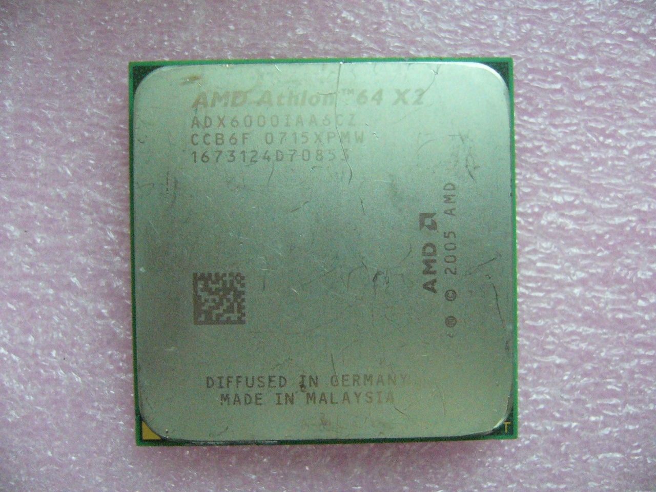 QTY 1x AMD Athlon 64 X2 6000+ 3 GHz Dual-Core (ADX6000IAA6CZ) CPU Socket AM2