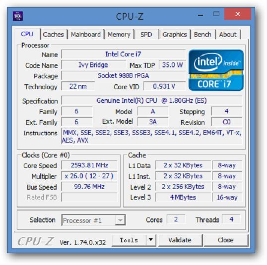 QTY 1x Intel ES CPU Dual-Core 1.8Ghz 4MB for laptop Socket G2 QBCH C0 - Click Image to Close