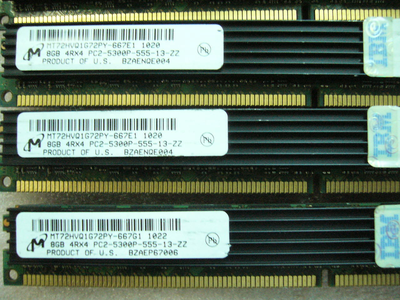 QTY 1x 8GB DDR2 PC2-4200R VLP ECC Registered Server memory IBM 44T1546 44T1545 - Click Image to Close
