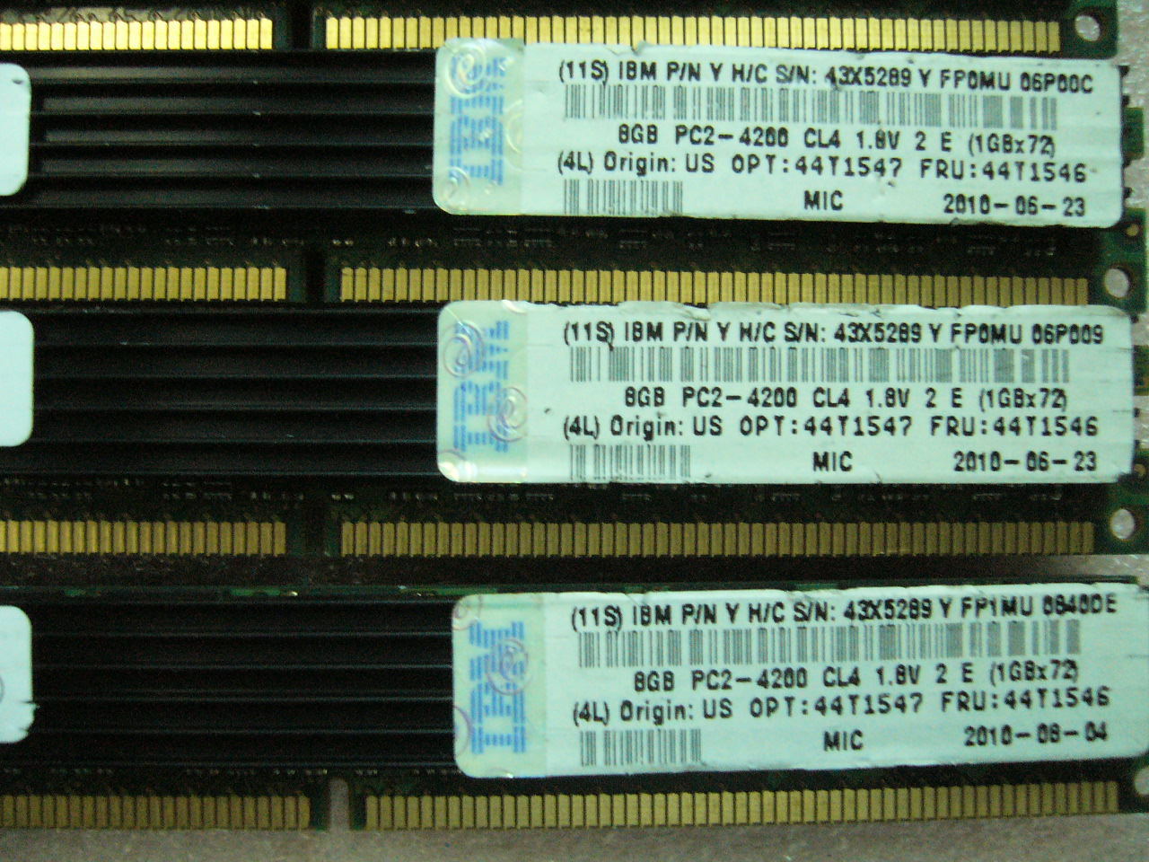 QTY 1x 8GB DDR2 PC2-4200R VLP ECC Registered Server memory IBM 44T1546 44T1545 - zum Schließen ins Bild klicken