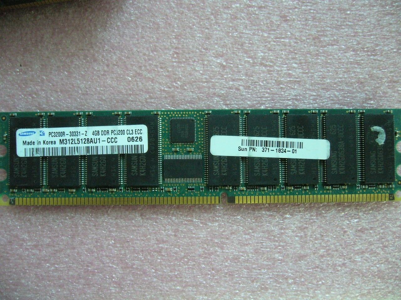 QTY 1x 4GB DDR PC3200R-30331-Z ECC Registered Server memory SUN PN 371-1824-01 - Click Image to Close