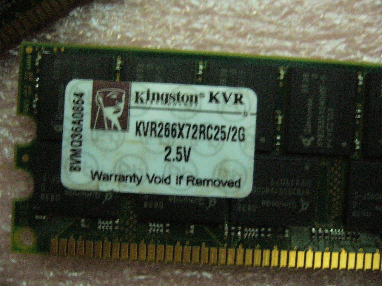 1x 2GB Kingston KVR266X72RC252G PC2100R ECC Registered Server memory - Click Image to Close