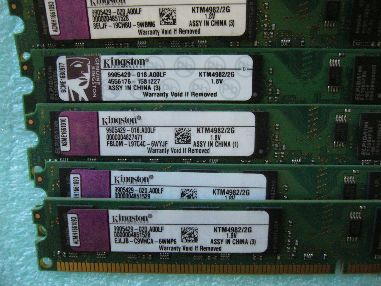 QTY 1x 2GB DDR2 667Mhz non-ECC desktop memory Kingston KTM4982/2G - Click Image to Close