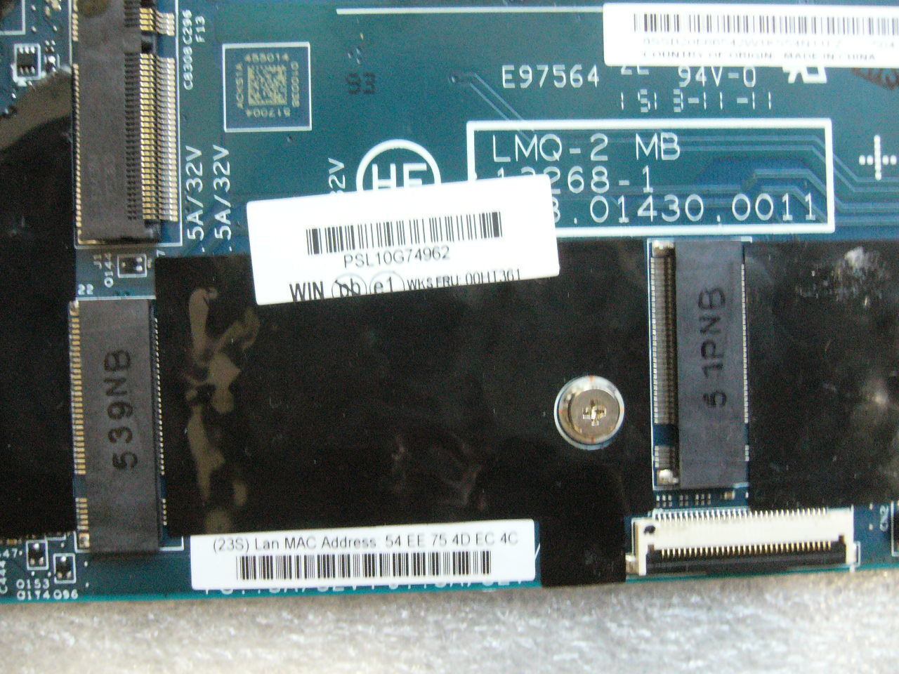 QTY 1x Lenovo Thinkpad X1C Gen3 laptop motherboard intel i7-5600U 8GB 00HT361 - Click Image to Close