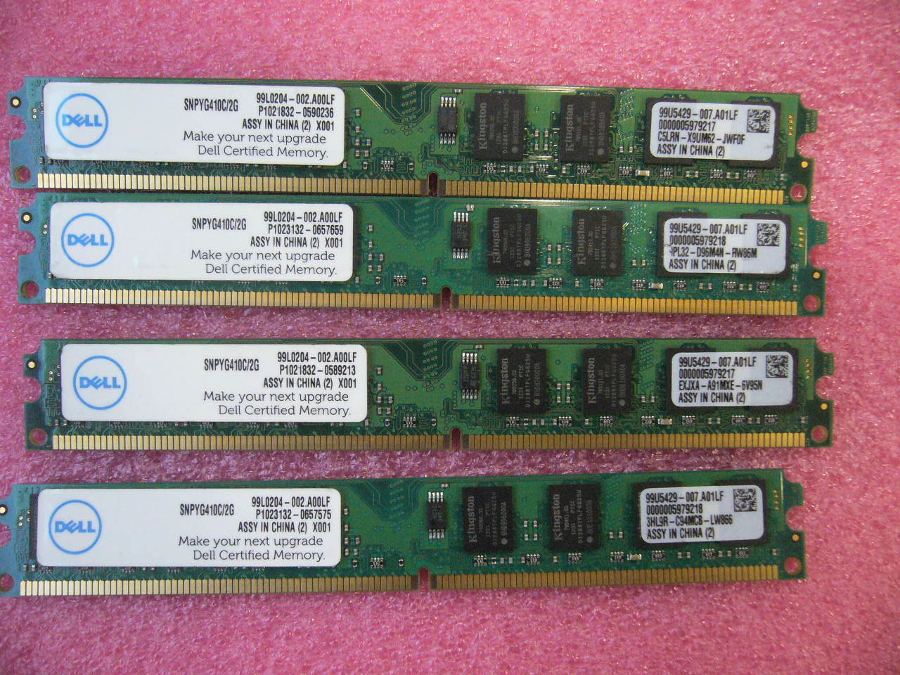 QTY 1x Dell 2GB DDR2 800Mhz non-ECC desktop mem SNPYG410C/2G 99U5429-007.A01LF