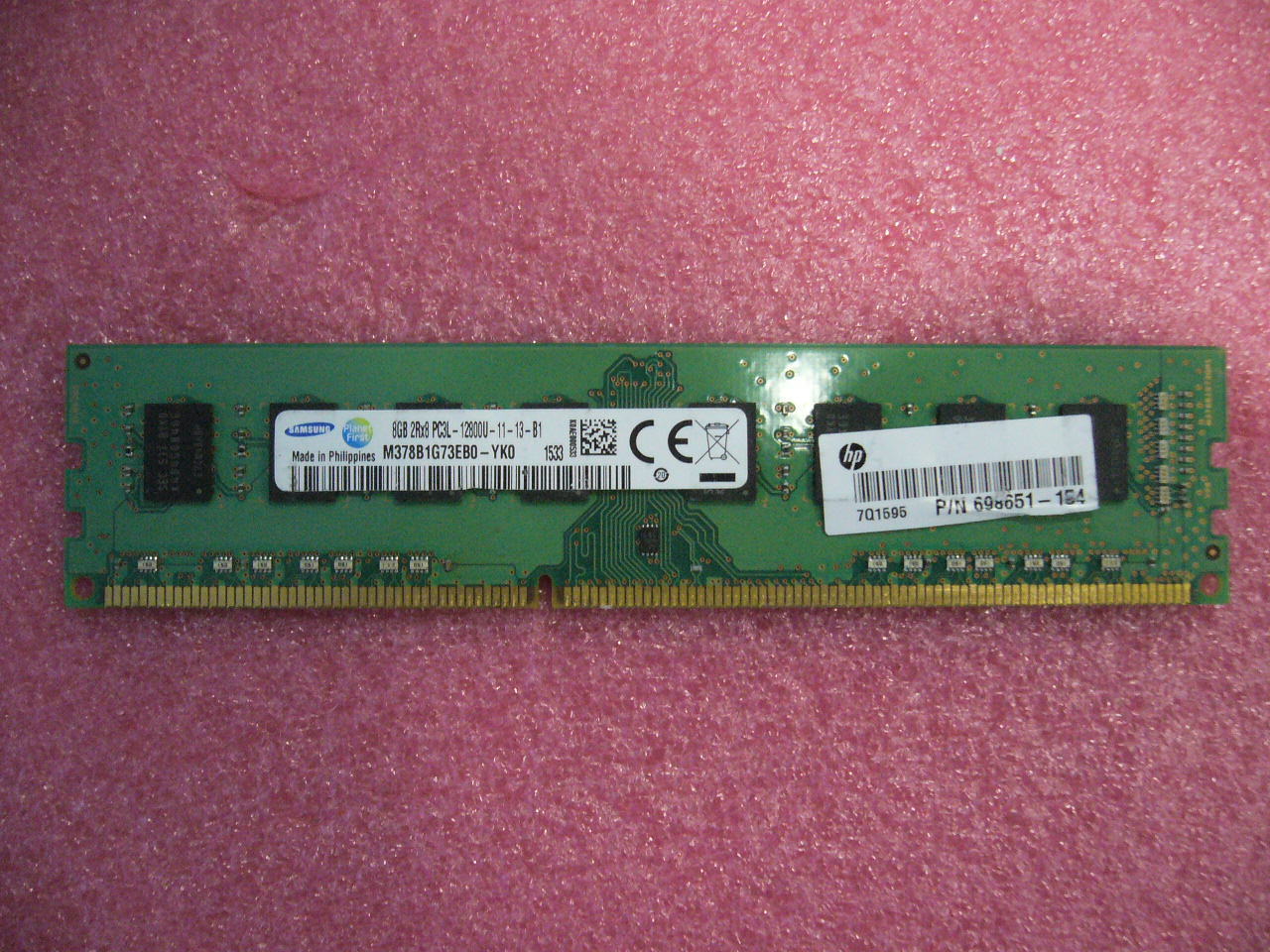 QTY 1x 8GB DDR3 PC3L-12800U 1600Mhz non-ECC desktop memory Samsung
