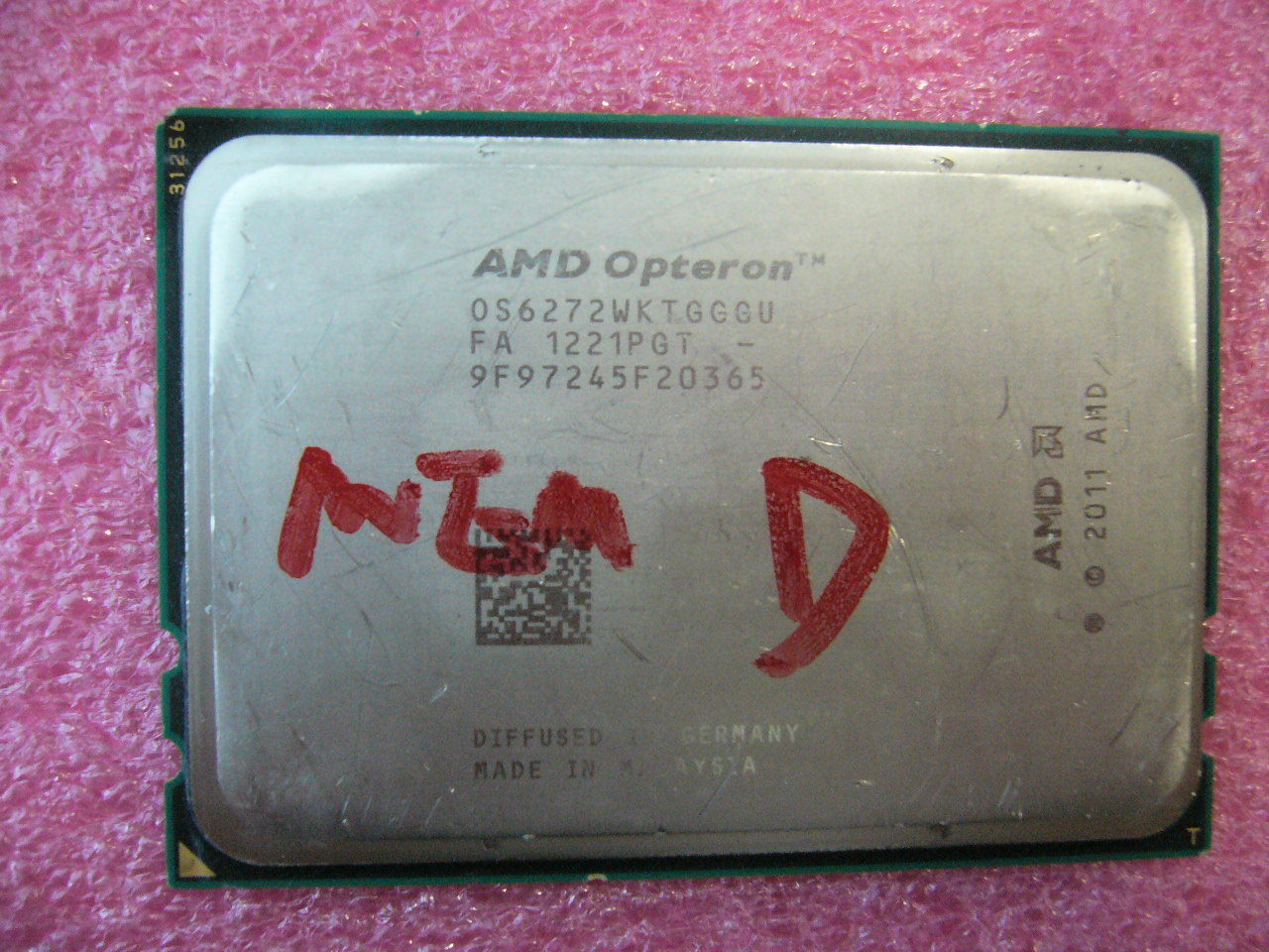 QTY 1x AMD Opteron 6272 2.1GHz Sixteen Core OS6272WKTGGGU CPU Tested G34 mem D