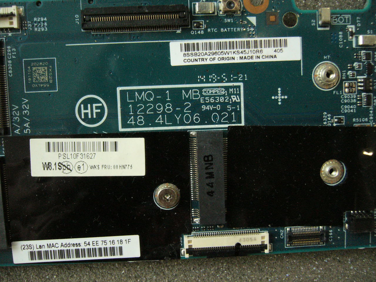 QTY 1x Lenovo Thinkpad X1 Carbon Gen2 motherboard i5-4200U 8GB X1C 00HN775 - zum Schließen ins Bild klicken