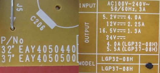 power board EAY4050440 LGP32-08H LGP37-08H LG EAY4050500 - Click Image to Close