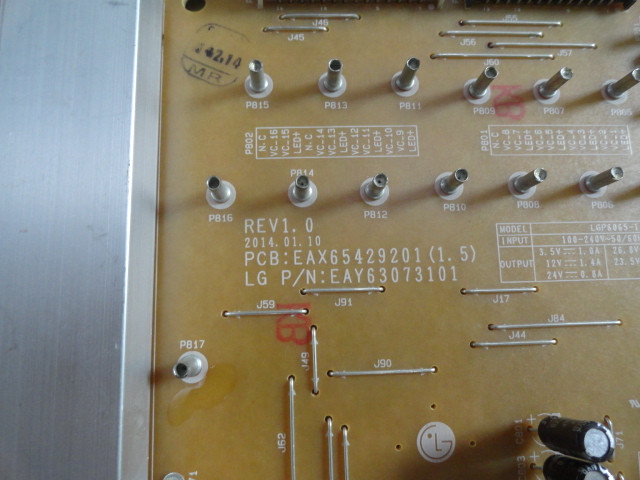 LG Power Supply Board Part No.EAY63073101 For 60LB7500 65LB7500 - Click Image to Close