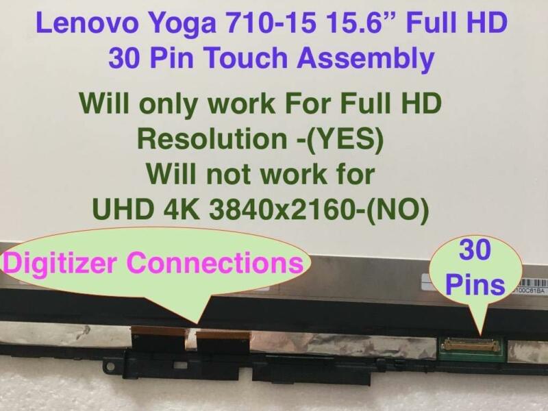 15.6" LCD LED Screen Touch Assembly N156HCA-EA1 For Lenovo Yoga 710-15IKB - Click Image to Close