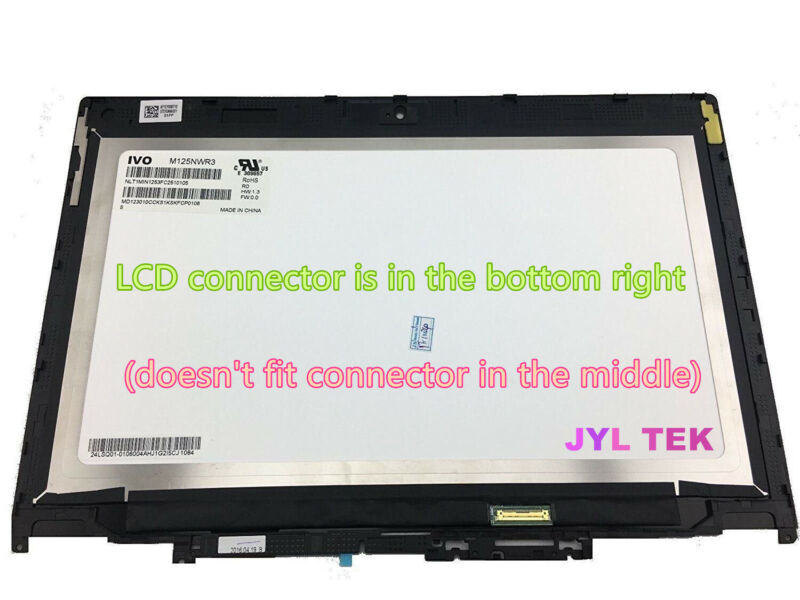 12.5" HD Touch Screen LCD Display Assembly For Lenovo ThinkPad Yoga 260 01HY610 - Click Image to Close