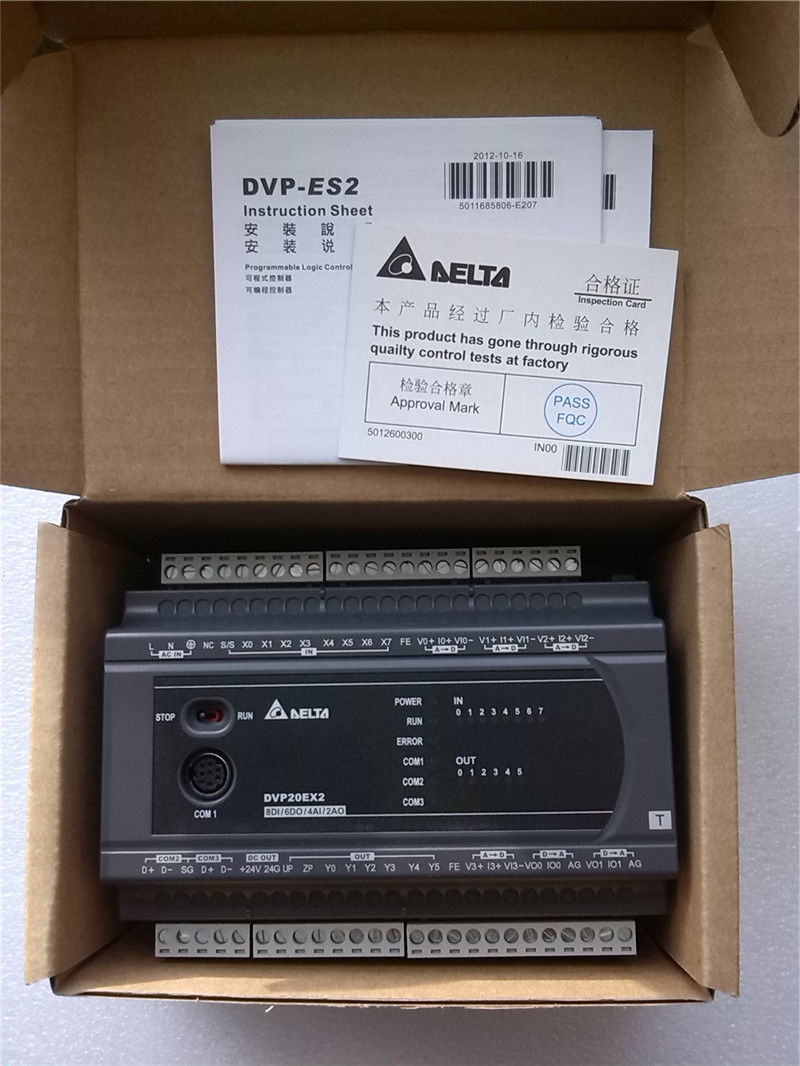 DVP20EX200T Delta EX2 Series Analog PLC DI8/AI4 DO6 Transistor/AO2 100-2 - Click Image to Close