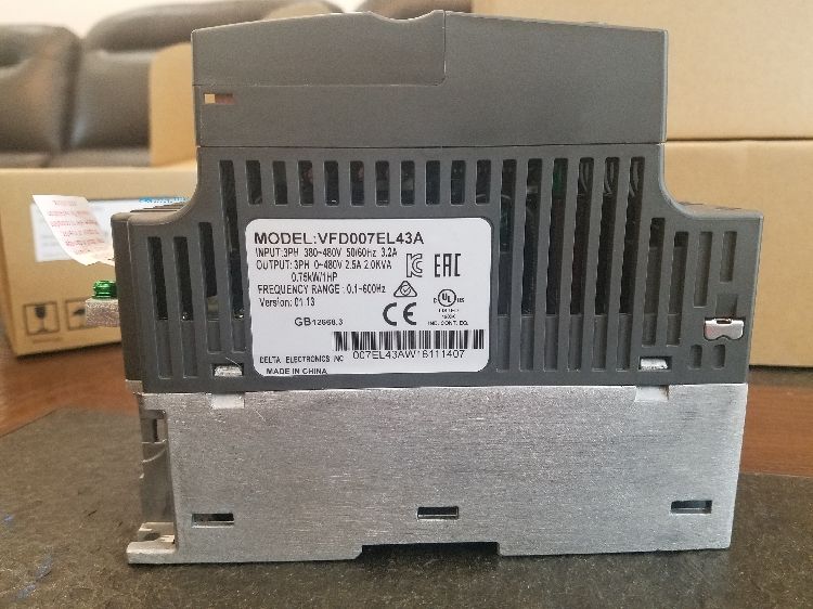 VFD007EL43A DELTA VFD Inverter Frequency converter 750W 1HP 3PHASE 380V - Click Image to Close