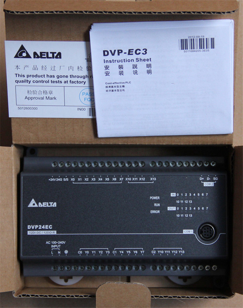 DVP24EC00R3 Delta EC3 Series Standard PLC DI 12 DO 12 Relay 100-240VAC n - Click Image to Close