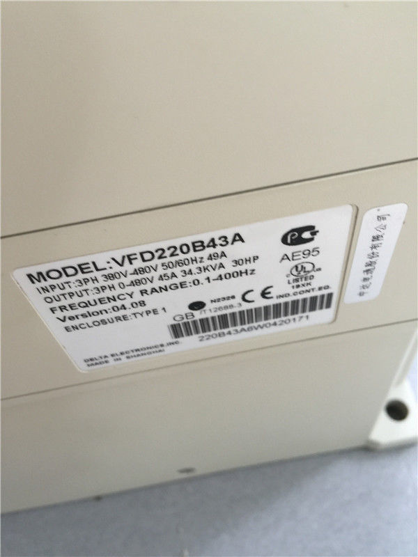 VFD220B43A DELTA VFD Inverter Frequency converter 22kw 30HP 3 PHASE 380V - Click Image to Close