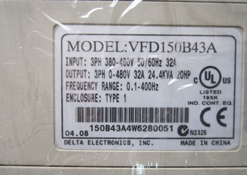 VFD150B43A DELTA VFD Inverter Frequency converter 15kw 20HP 3 PHASE 380V - zum Schließen ins Bild klicken