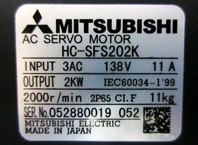 Brand New Mitsubishi SERVO MOTOR HC-SFS202K in box HCSFS202K - Click Image to Close