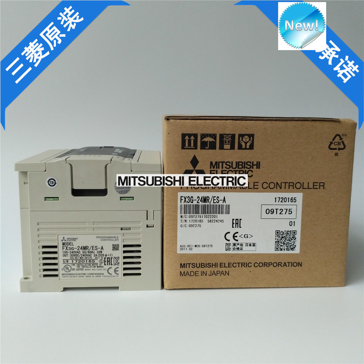 Original New Mitsubishi PLC FX3G-24MR/ES-A In Box FX3G24MRESA
