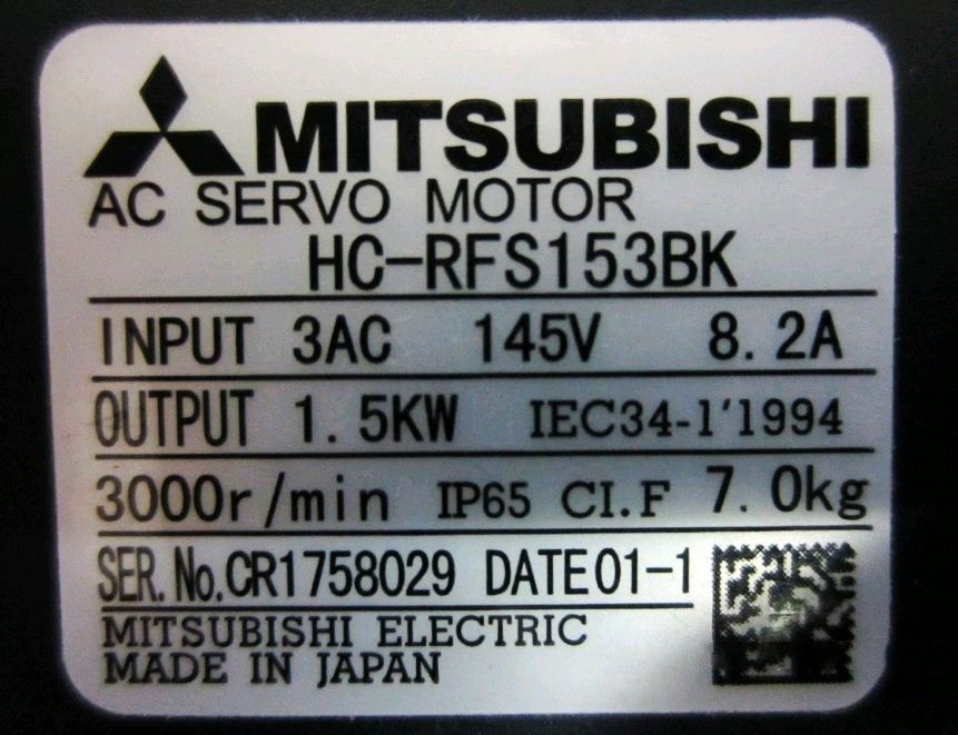 MITSUBISHI SERVO MOTOR HC-RFS153 HC-RFS153B HC-RFS153BK HCRFS153BK NEW in box - Click Image to Close