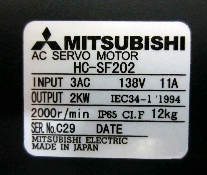 MITSUBISHI SERVO MOTOR HC-SF202 HC-SF202B NEW in box HCSF202B - Click Image to Close