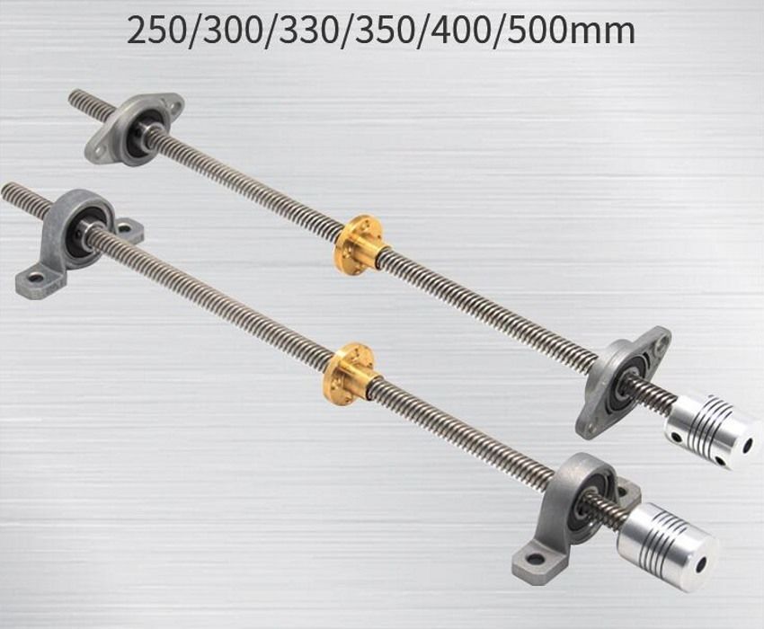 T8 Lead screw+brass copper nut KFL08 bearing Bracket+Flexible Coupling 3D&CNC - Click Image to Close