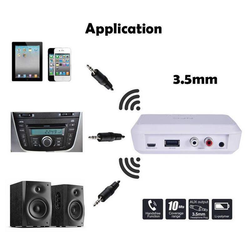 NFC Wireless Stereo Bluetooth Audio Receiver Portable Bluetooth Adapter - zum Schließen ins Bild klicken