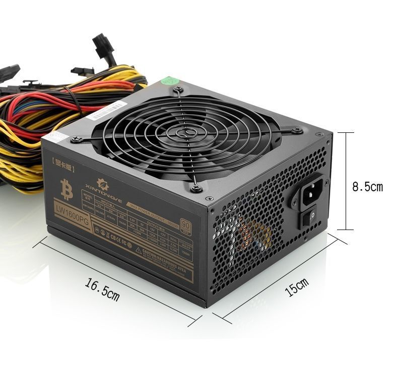 Free DHL ETH MINER Gold POWER 1600W supply for R9 380 RX 470 RX480 6 GPU CARDS - Click Image to Close