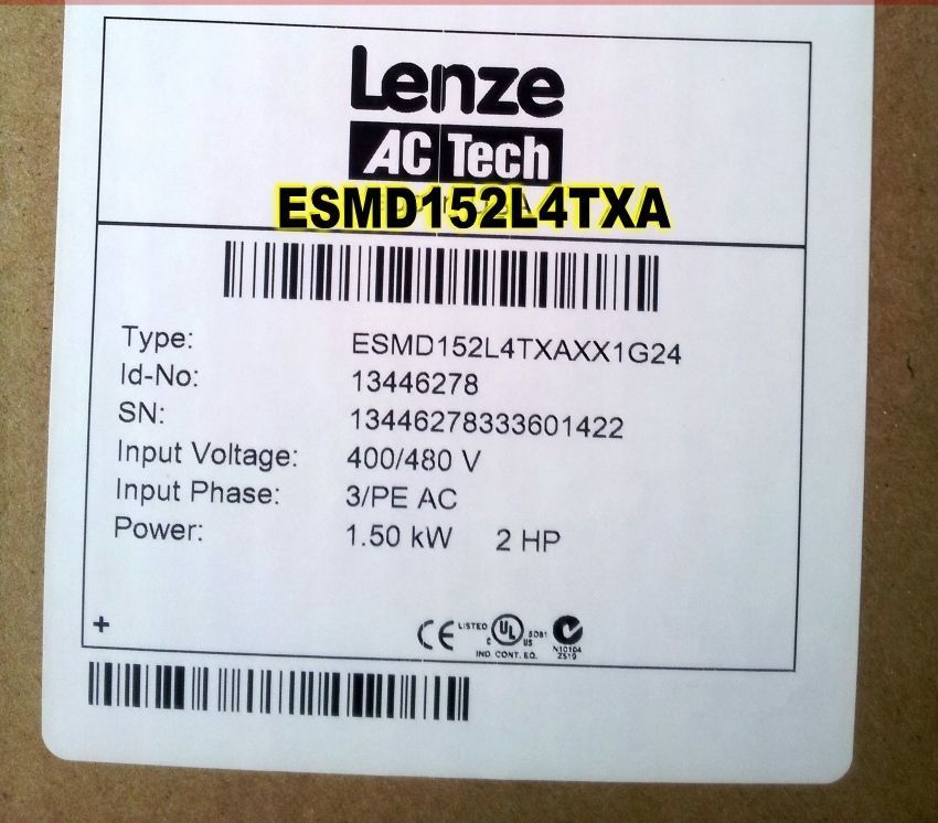 Genuine LENZE SMD Inverter ESMD152L4TXA in new box - Click Image to Close